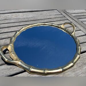 Elegant gold mirrored bamboo tray